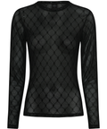 hype the detail mesh bluse med logo med lange ærmer.