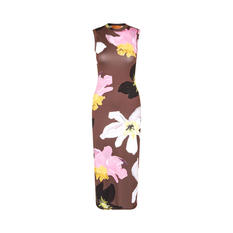 Kjole fra Stine Goya prefall 2025 kollektion. Flot ærmeløs kjole med blomstret print. 