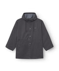 rainshell jacket almost black. Regnjakke fra rethinkit i sort. med hætte og snørre. lommer. sort
