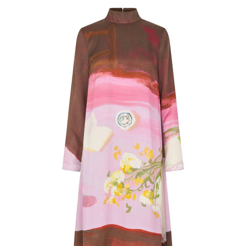 STINE GOYA Dry Viscose, Long Sleeve Midi Dress - Five Resolutions