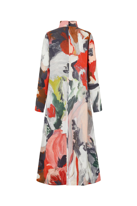 STINE GOYA Dry Viscose, Long Sleeve Midi Dress - My Garden