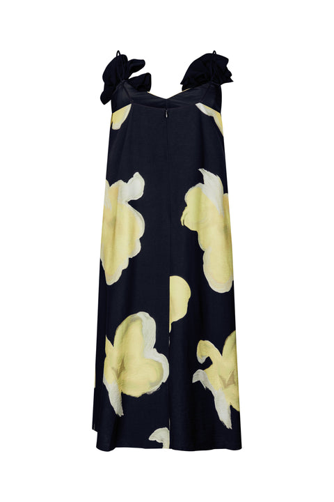 STINE GOYA Printed Viscose, Floral Long Dress - Yellow Petunias