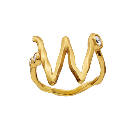 Maanesten Alphabet Ring "W"