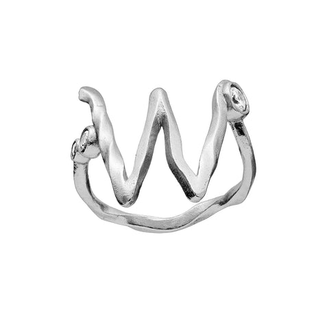 Maanesten Alphabet Ring "W"