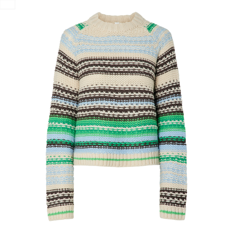 yasbibi ls knit pullover. striktrøje fra yas. stribet. varenummer 26038083